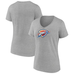 NBA - Oklahoma City Thunder Women's Logo V-Neck T-Shirt - Gray
