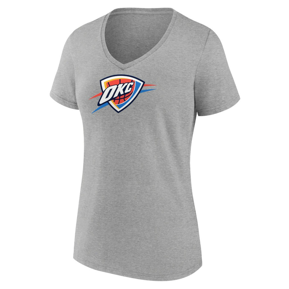 NBA - Oklahoma City Thunder Women's Logo V-Neck T-Shirt - Gray