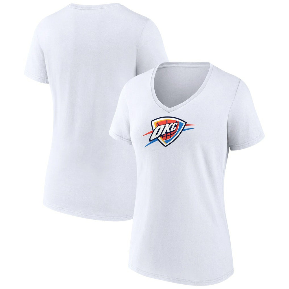 NBA - Oklahoma City Thunder Women's Logo V-Neck T-Shirt - White