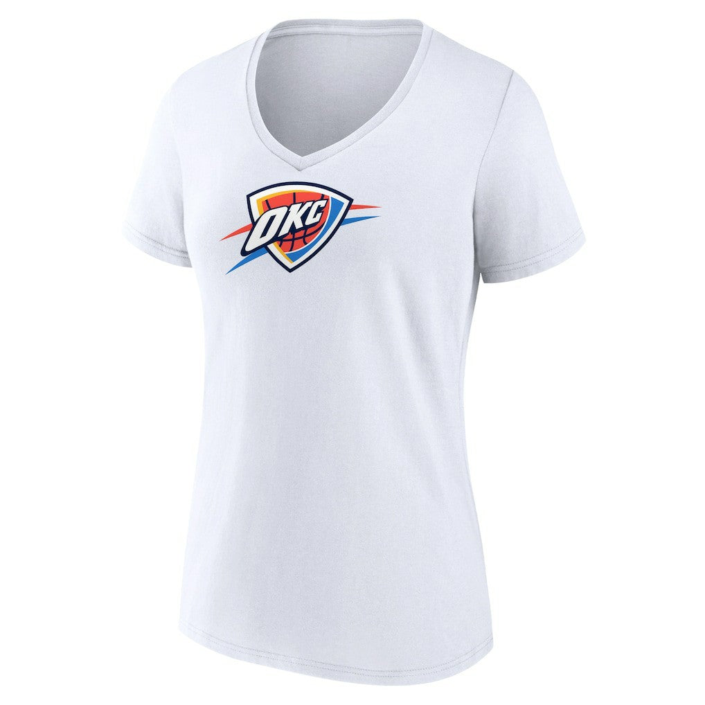 NBA - Oklahoma City Thunder Women's Logo V-Neck T-Shirt - White