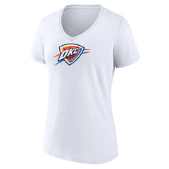 NBA - Oklahoma City Thunder Women's Logo V-Neck T-Shirt - White