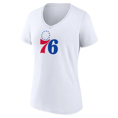 NBA - Philadelphia 76ers Women's Logo V-Neck T-Shirt - White