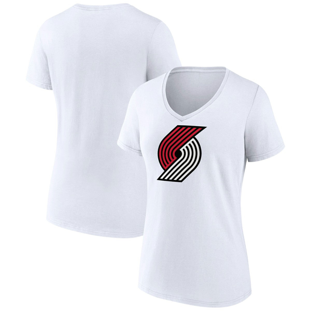 NBA - Portland Trail Blazers Women's Logo V-Neck T-Shirt - White