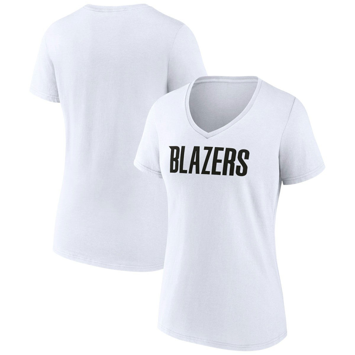 NBA - Portland Trail Blazers Women's Wordmark V-Neck T-Shirt - White