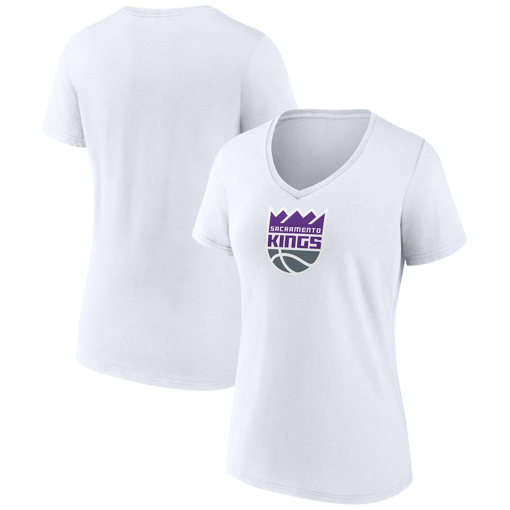 NBA - Sacramento Kings Women's Logo V-Neck T-Shirt - White