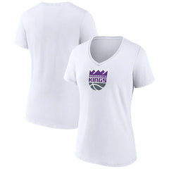 NBA - Sacramento Kings Women's Logo V-Neck T-Shirt - White