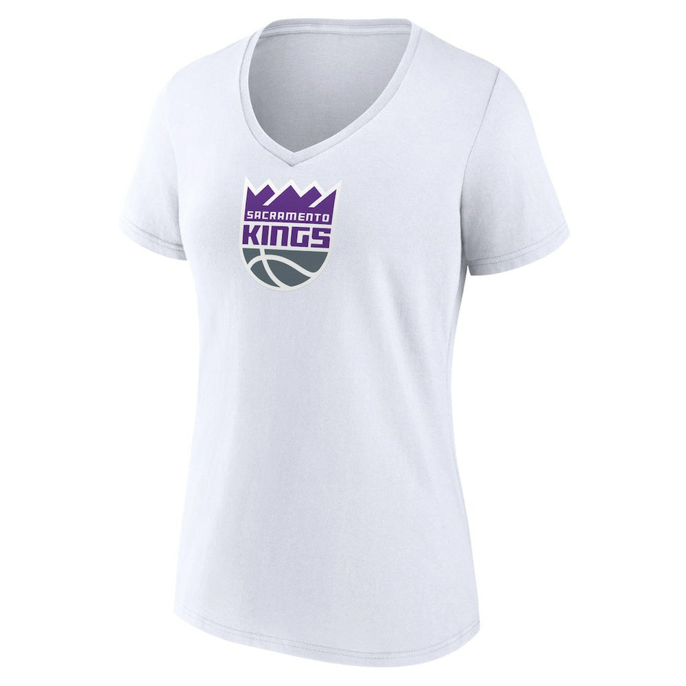 NBA - Sacramento Kings Women's Logo V-Neck T-Shirt - White