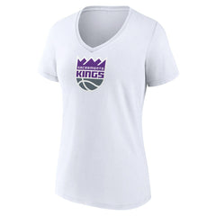 NBA - Sacramento Kings Women's Logo V-Neck T-Shirt - White