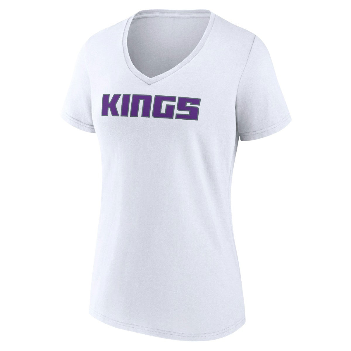 NBA - Sacramento Kings Women's Wordmark V-Neck T-Shirt - White
