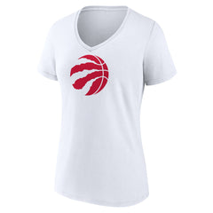 NBA - Toronto Raptors Women's Primary Logo V-Neck T-Shirt - White
