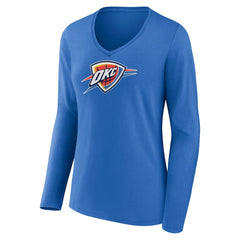 NBA - Oklahoma City Thunder Women's Logo Long Sleeve V-Neck T-Shirt - Blue