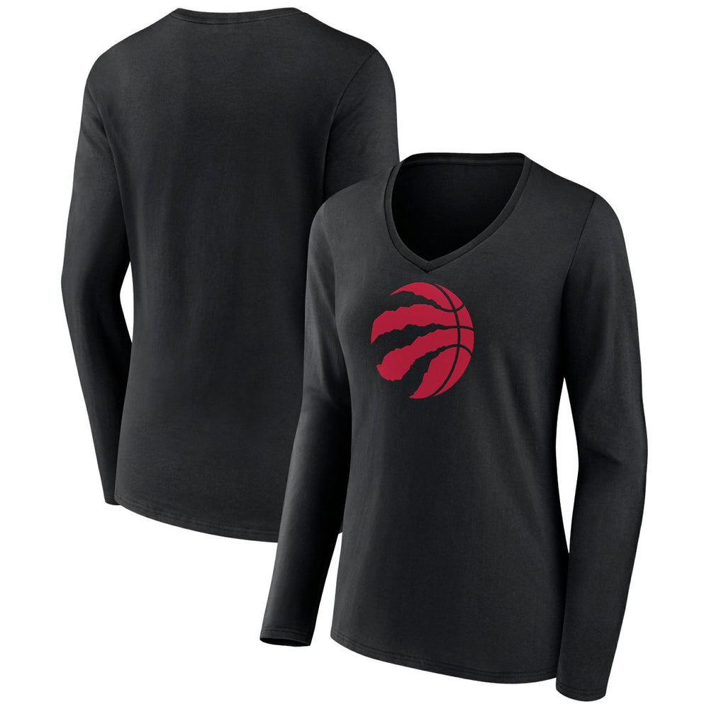 NBA - Toronto Raptors Women's Logo Long Sleeve V-Neck T-Shirt - Black
