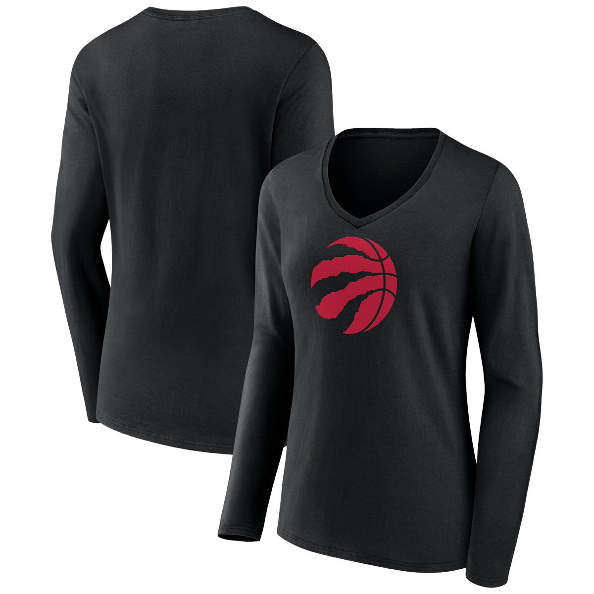NBA - Toronto Raptors Women's Logo Long Sleeve V-Neck T-Shirt - Black