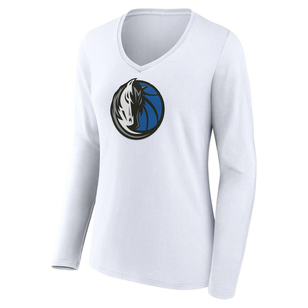 NBA - Dallas Mavericks Women's Logo Long Sleeve V-Neck T-Shirt - White