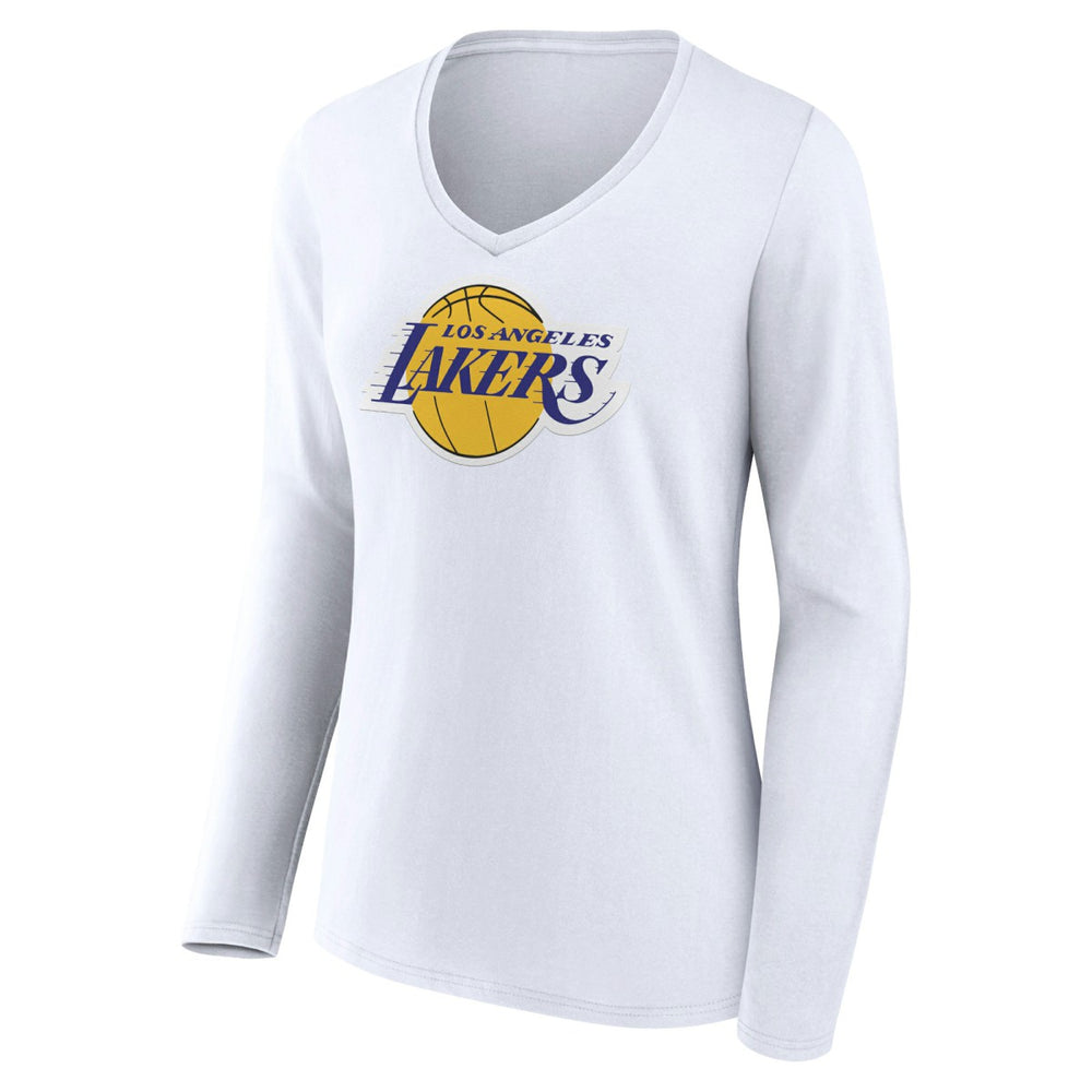 NBA - Los Angeles Lakers Women's Logo Long Sleeve V-Neck T-Shirt - White