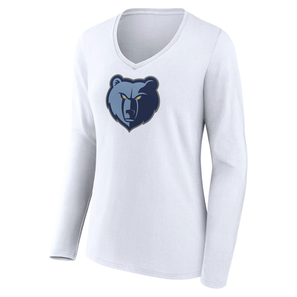 NBA - Memphis Grizzlies Women's Logo Long Sleeve V-Neck T-Shirt - White