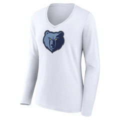 NBA - Memphis Grizzlies Women's Logo Long Sleeve V-Neck T-Shirt - White