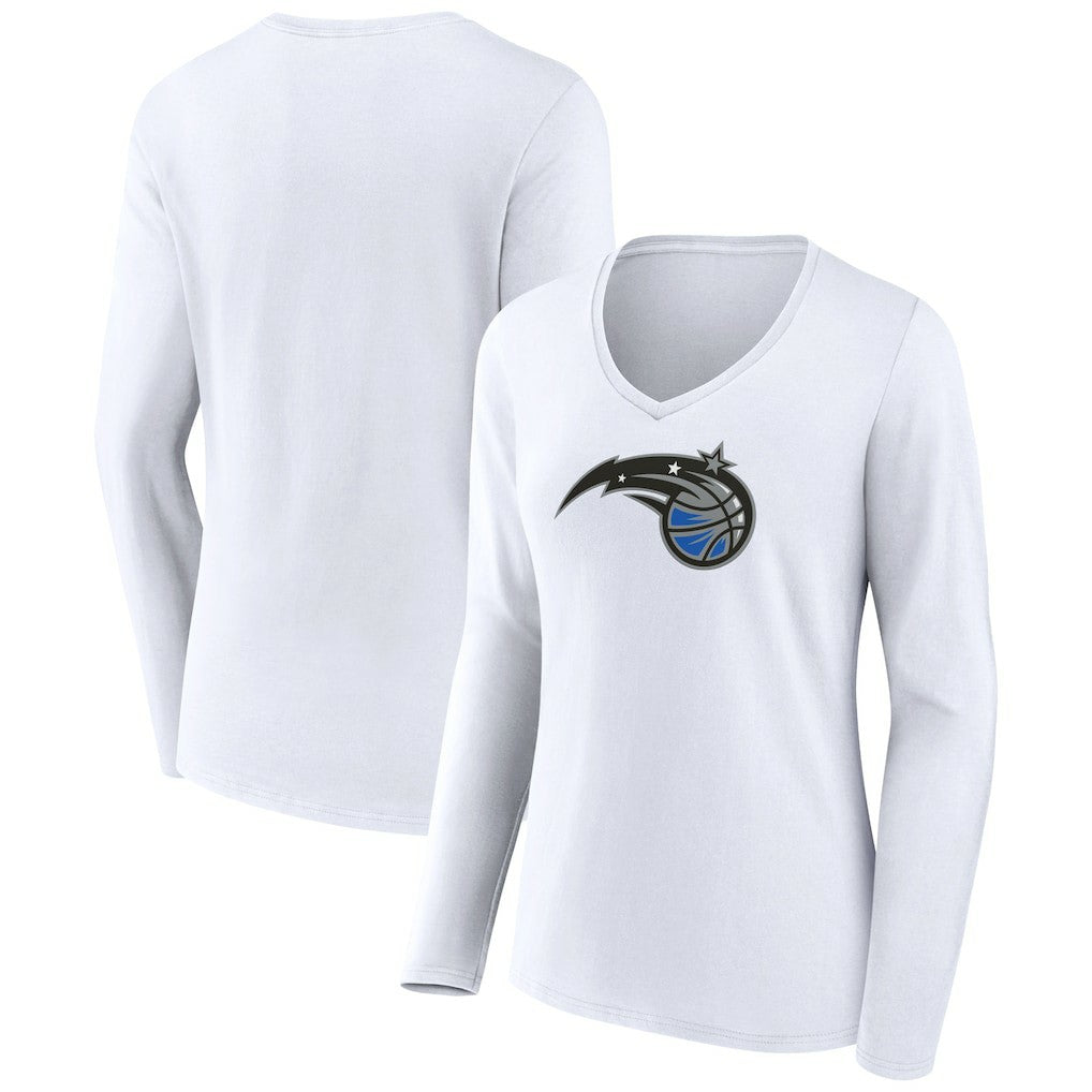 NBA - Orlando Magic Women's Logo Long Sleeve V-Neck T-Shirt - White