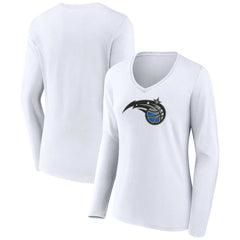 NBA - Orlando Magic Women's Logo Long Sleeve V-Neck T-Shirt - White