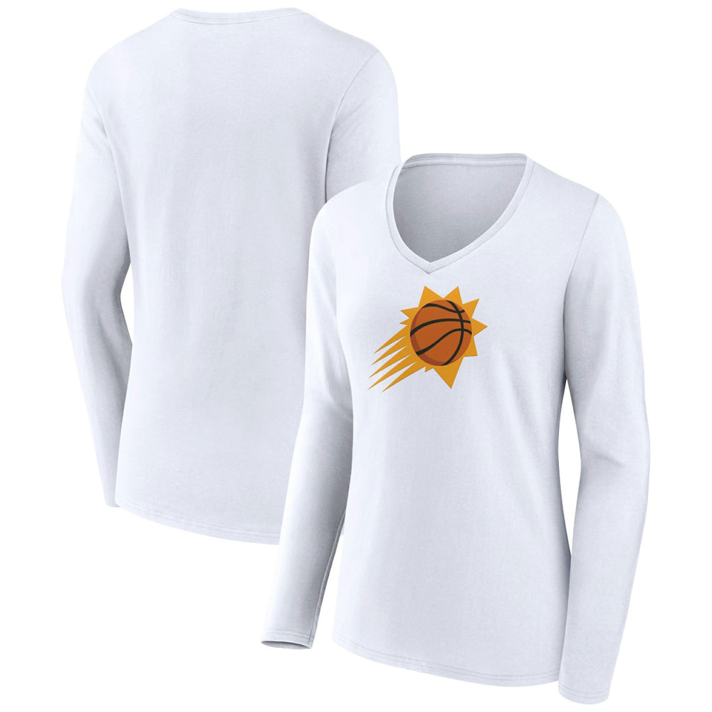 NBA - Phoenix Suns Women's Logo Long Sleeve V-Neck T-Shirt - White