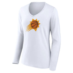 NBA - Phoenix Suns Women's Logo Long Sleeve V-Neck T-Shirt - White