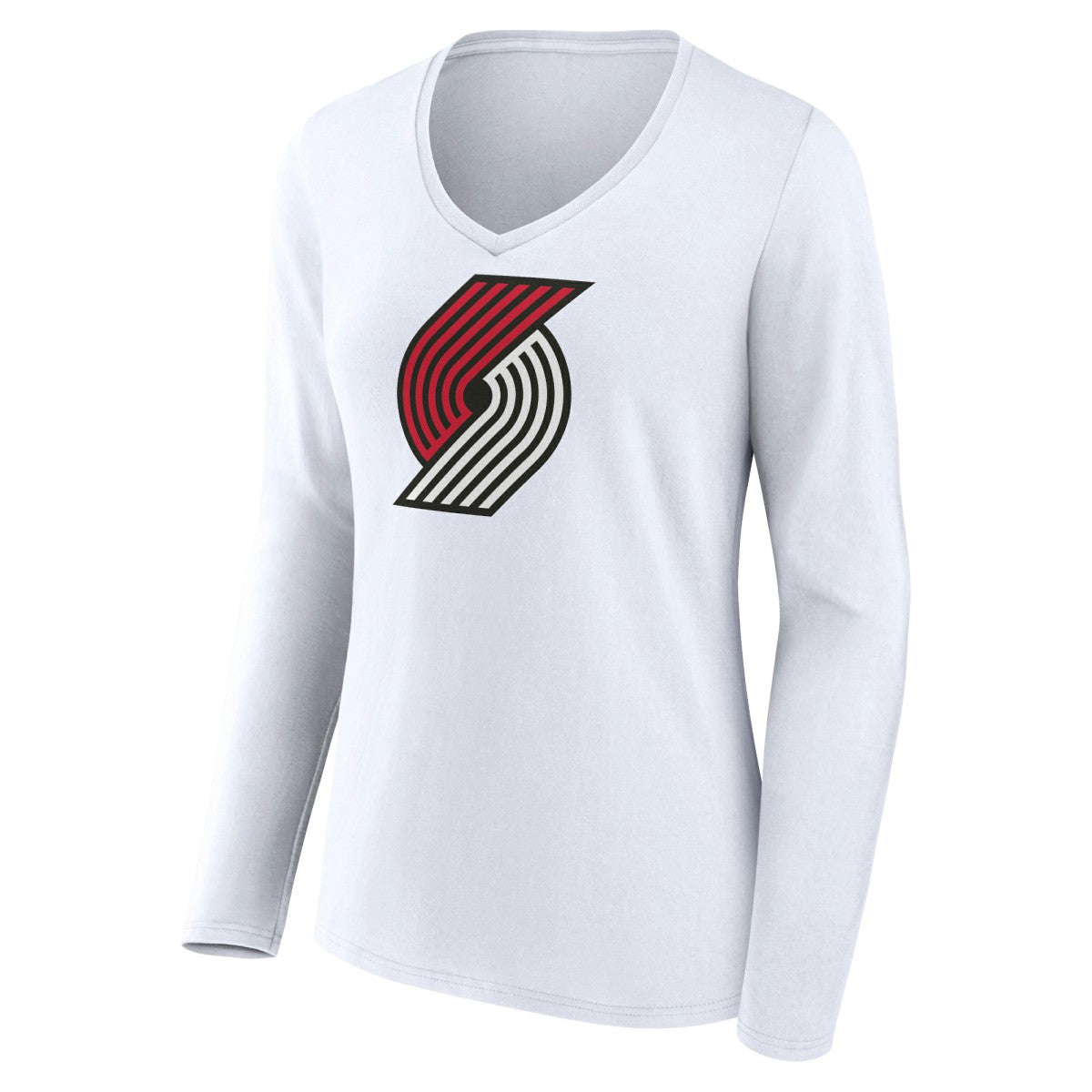 NBA - Portland Trail Blazers Women's Logo Long Sleeve V-Neck T-Shirt - White