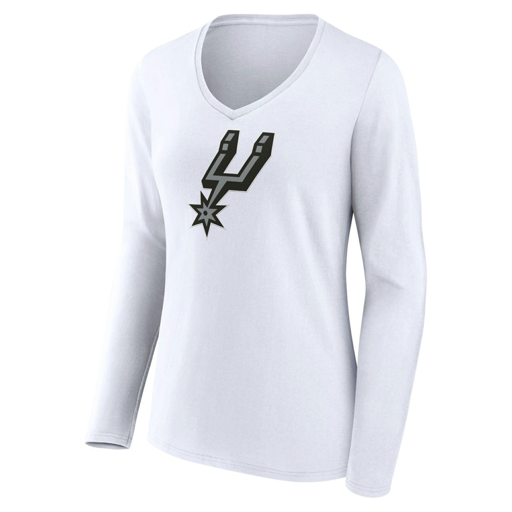 NBA - San Antonio Spurs Women's Logo Long Sleeve V-Neck T-Shirt - White