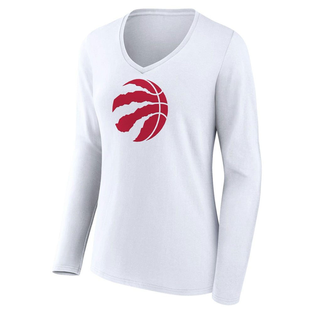 NBA - Toronto Raptors Women's Logo Long Sleeve V-Neck T-Shirt - White
