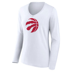 NBA - Toronto Raptors Women's Logo Long Sleeve V-Neck T-Shirt - White