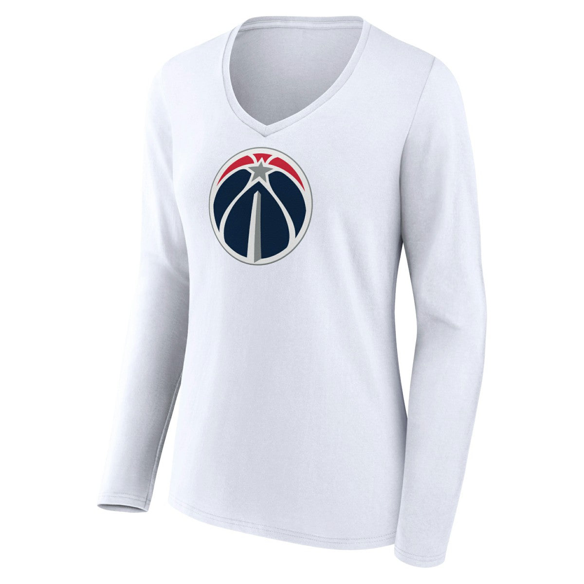 NBA - Washington Wizards Women's Logo Long Sleeve V-Neck T-Shirt - White
