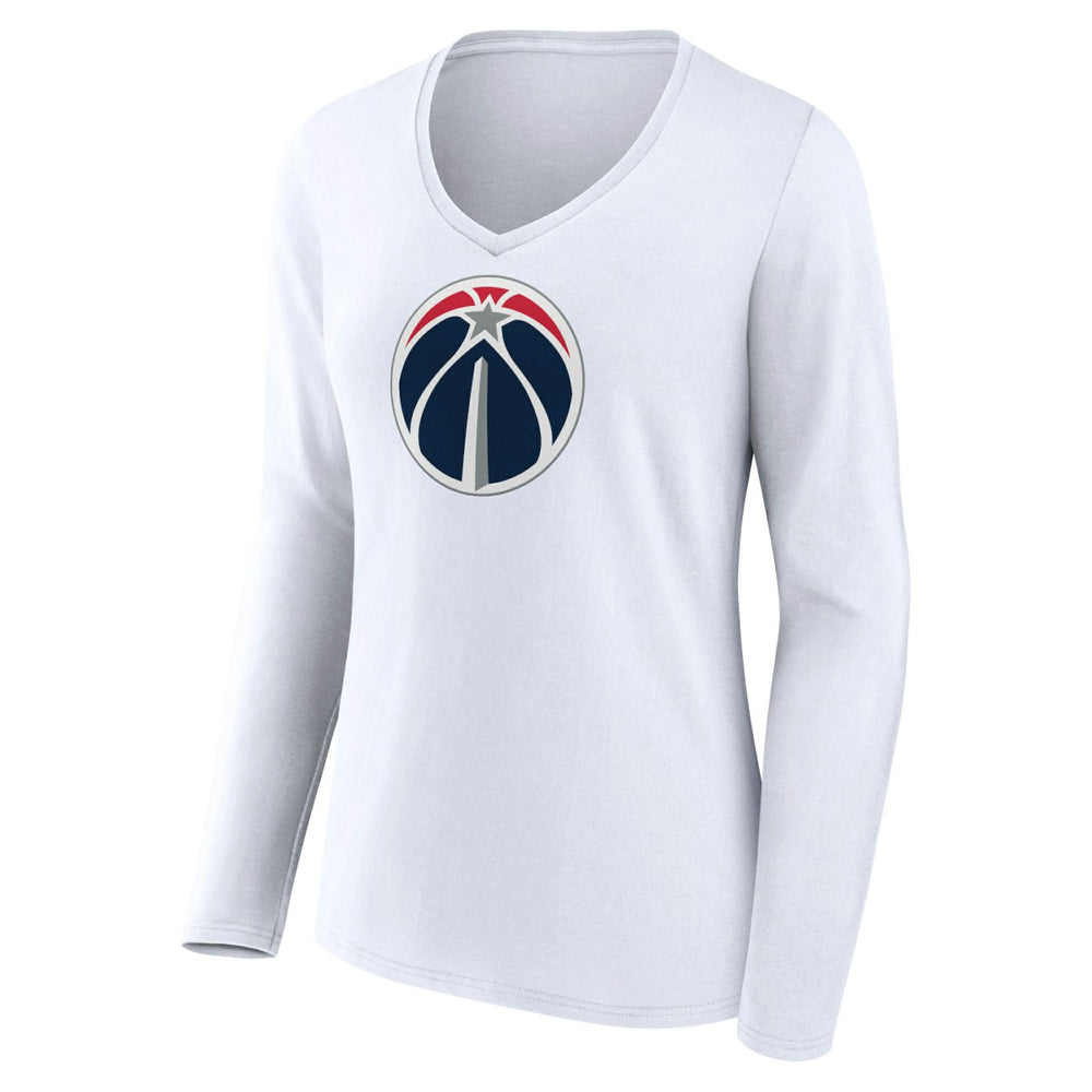NBA - Washington Wizards Women's Logo Long Sleeve V-Neck T-Shirt - White