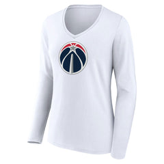 NBA - Washington Wizards Women's Logo Long Sleeve V-Neck T-Shirt - White