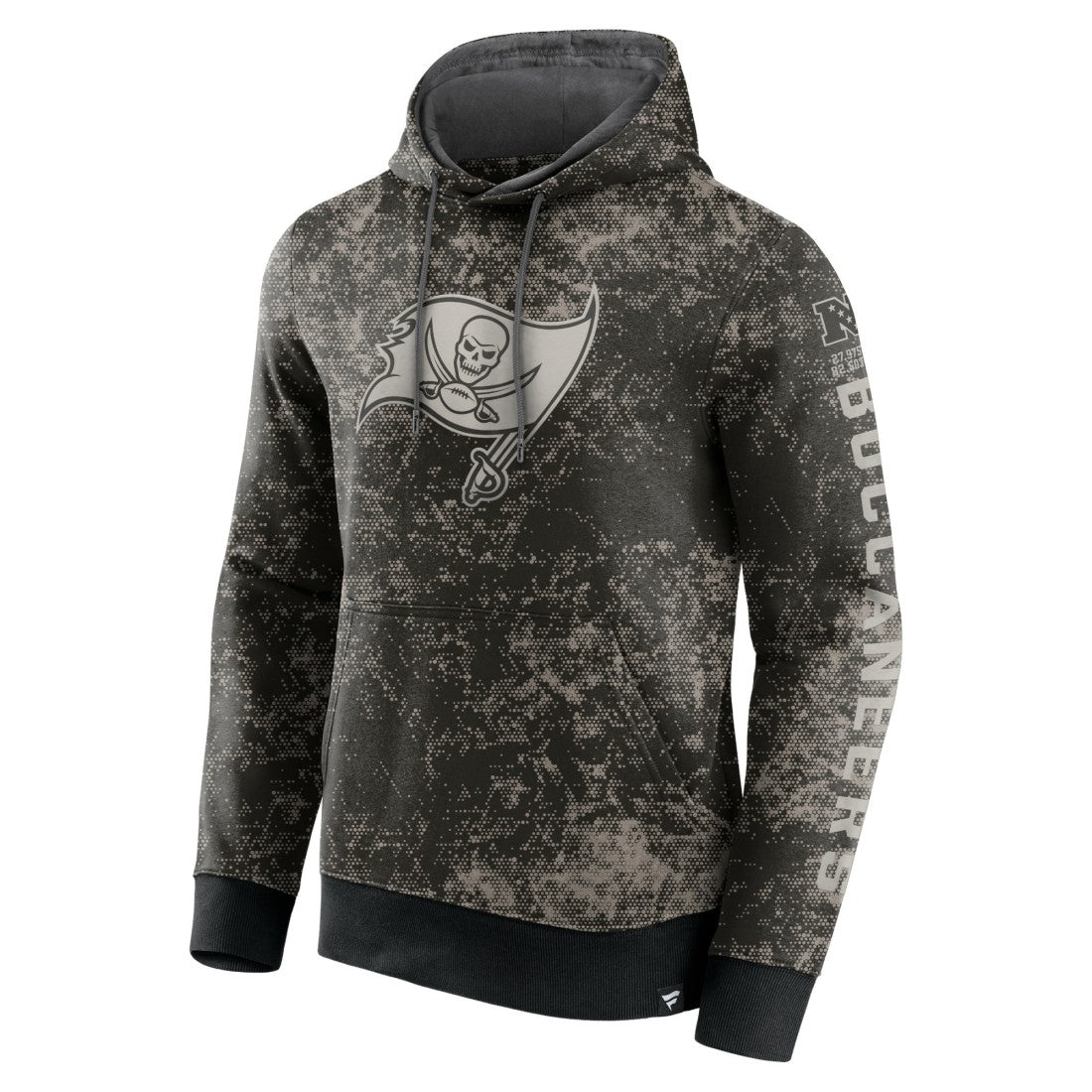 Tampa Bay Buccaneers Blackout Tonal Pullover Hoodie Black/Gray - Fanatics