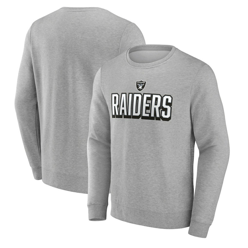 Las Vegas Raiders Bold Move Pullover Sweatshirt Heather Gray - Fanatics