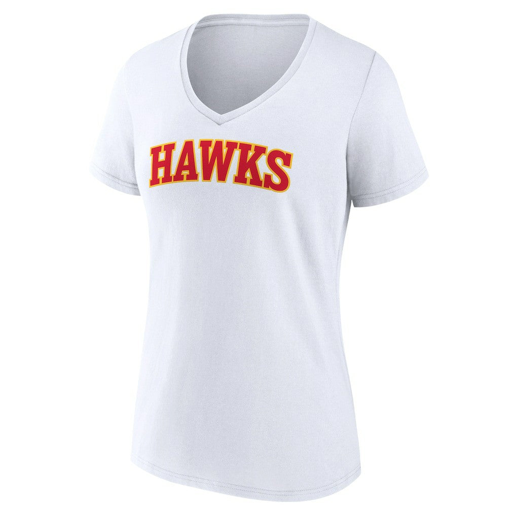 NBA - Atlanta Hawks Women's Wordmark V-Neck T-Shirt - White