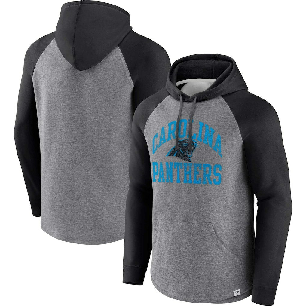 Carolina Panthers Favorite Arch Raglan Pullover Hoodie Heather Gray - Fanatics
