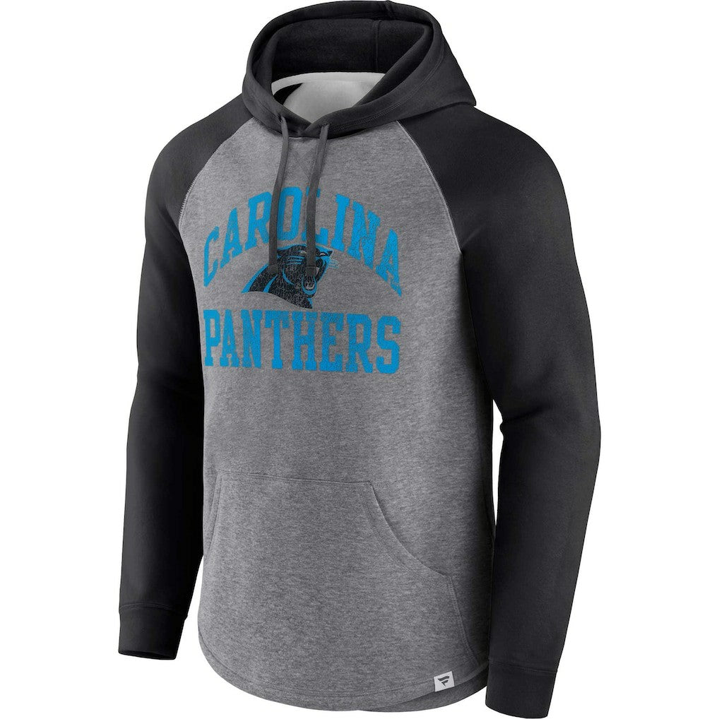 Carolina Panthers Favorite Arch Raglan Pullover Hoodie Heather Gray - Fanatics