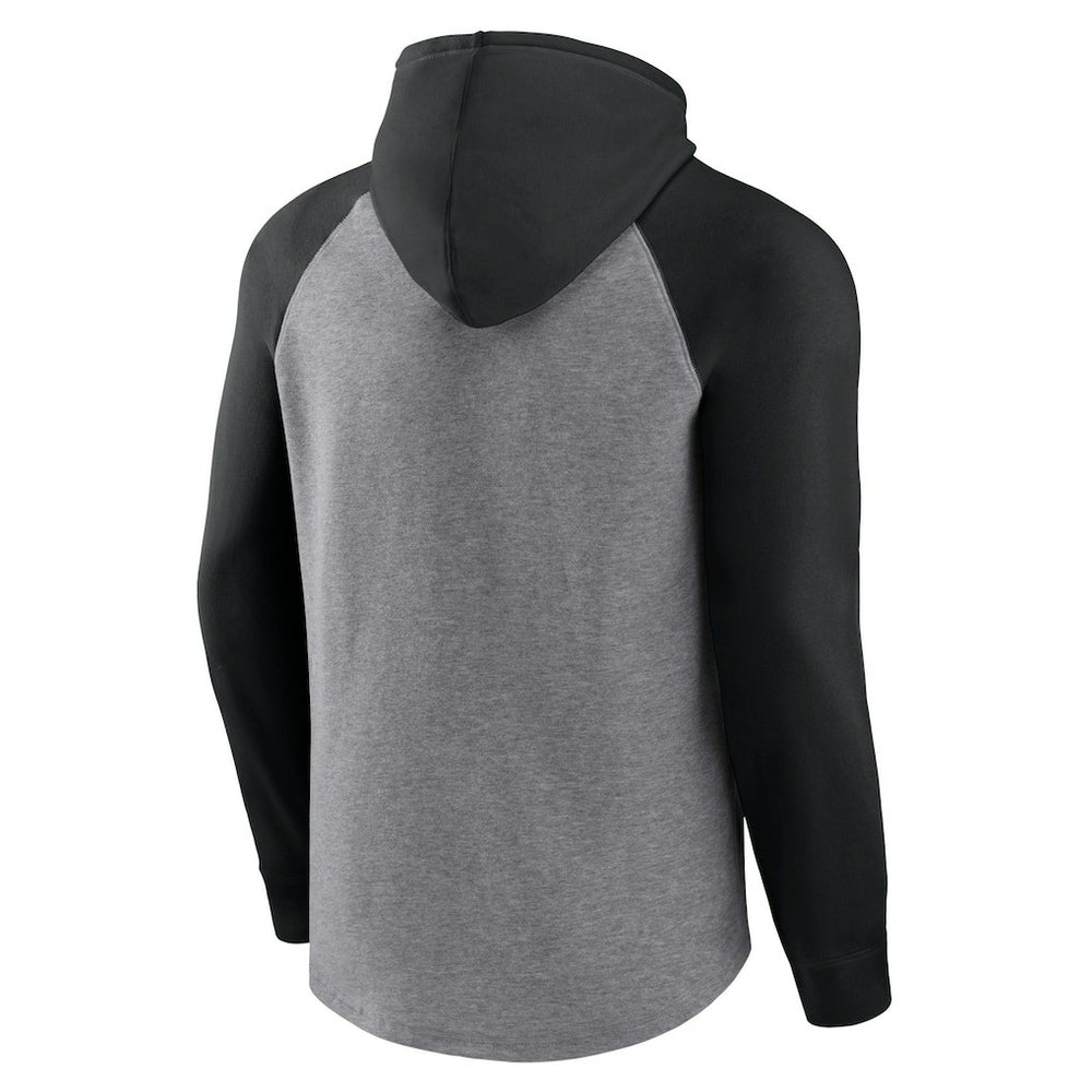 New Orleans Saints Favorite Arch Raglan Pullover Hoodie Heather Gray - Fanatics