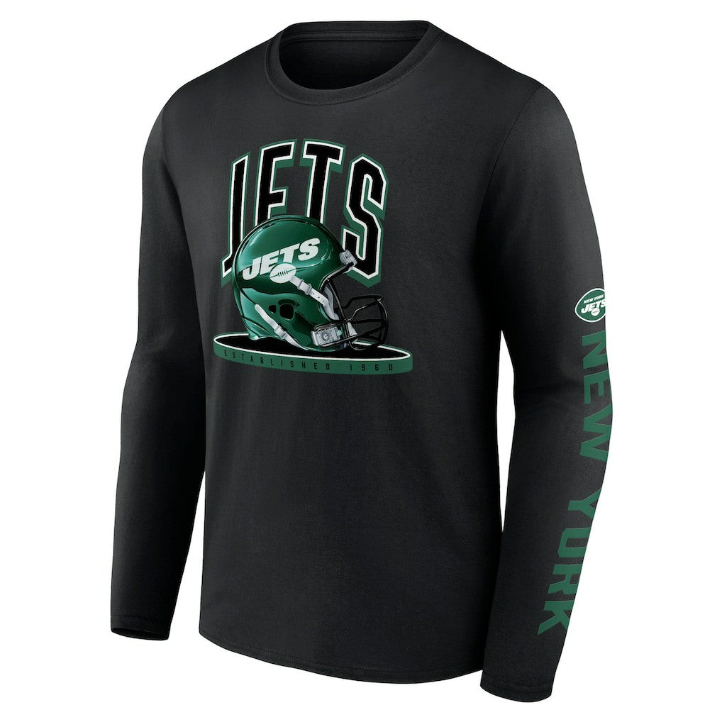 New York Jets Helmet Platform Long Sleeve T-Shirt Black - Fanatics