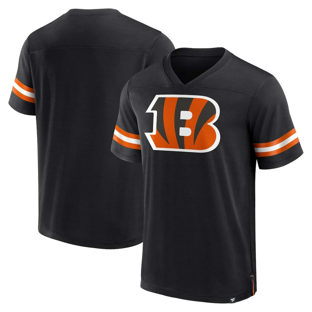Cincinnati Bengals Jersey Tackle V-Neck T-Shirt Black - Fanatics
