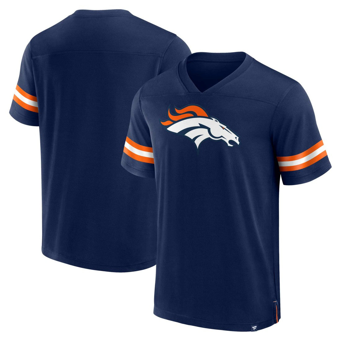 Denver Broncos Jersey Tackle V-Neck T-Shirt Navy - Fanatics