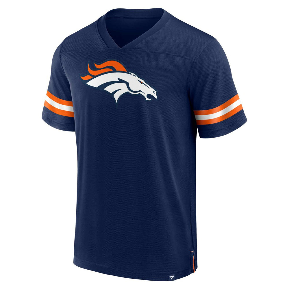 Denver Broncos Jersey Tackle V-Neck T-Shirt Navy - Fanatics