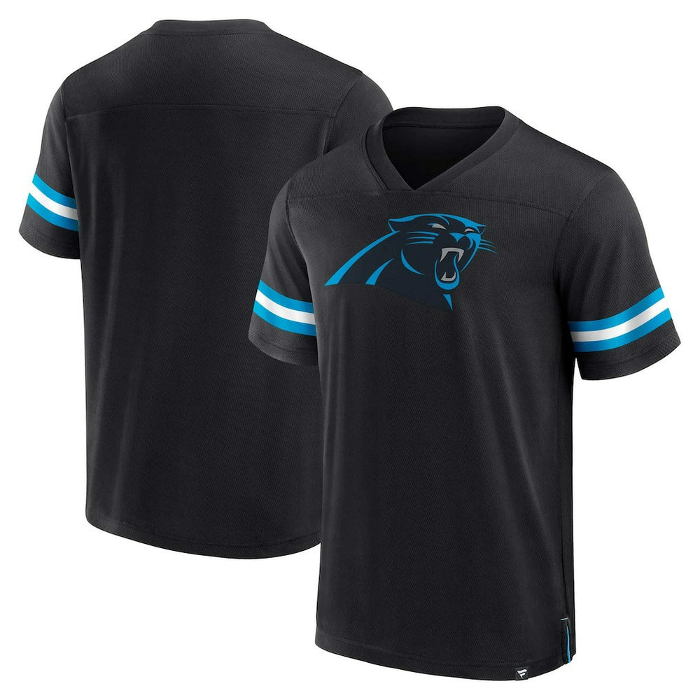 Carolina Panthers Jersey Tackle V-Neck T-Shirt Black - Fanatics