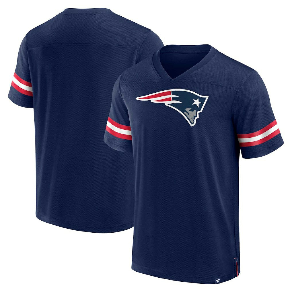 New England Patriots Jersey Tackle V-Neck T-Shirt Navy - Fanatics