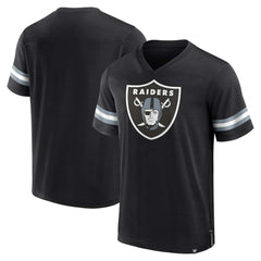 Las Vegas Raiders Jersey Tackle V-Neck T-Shirt Black - Fanatics