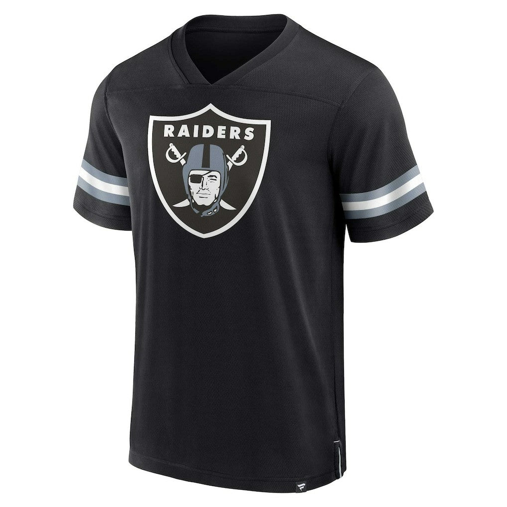 Las Vegas Raiders Jersey Tackle V-Neck T-Shirt Black - Fanatics