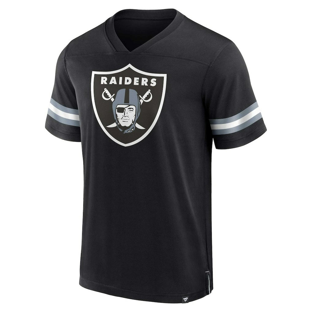 Las Vegas Raiders Jersey Tackle V-Neck T-Shirt Black - Fanatics