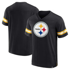 Pittsburgh Steelers Jersey Tackle V-Neck T-Shirt Black - Fanatics