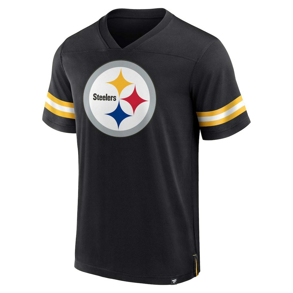 Pittsburgh Steelers Jersey Tackle V-Neck T-Shirt Black - Fanatics