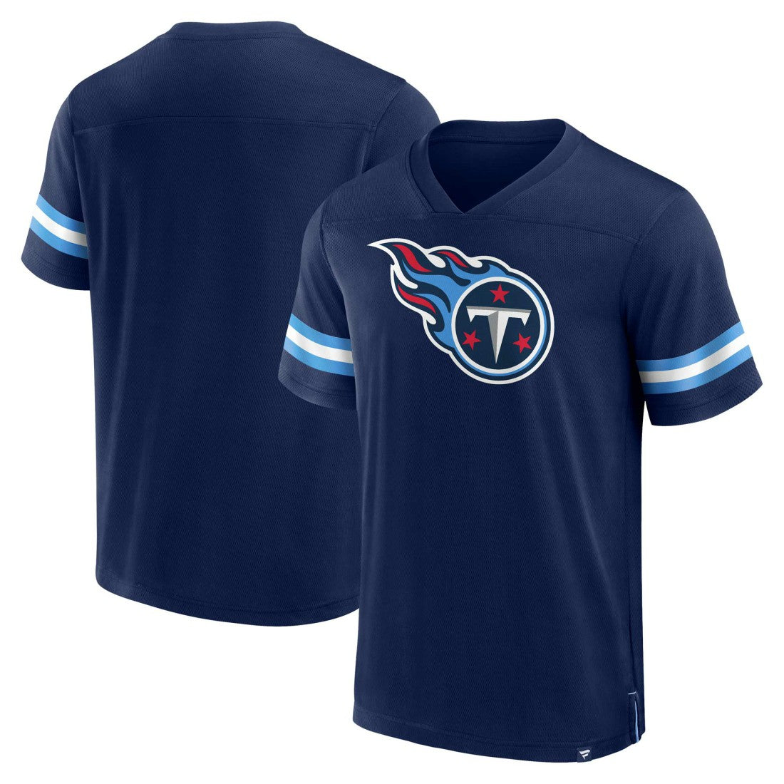 Tennessee Titans Jersey Tackle V-Neck T-Shirt Navy - Fanatics